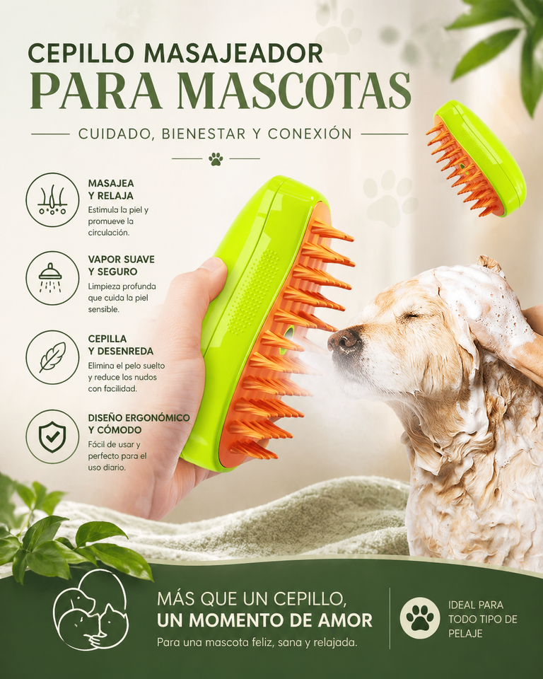 Cepillo de vapor para mascotas