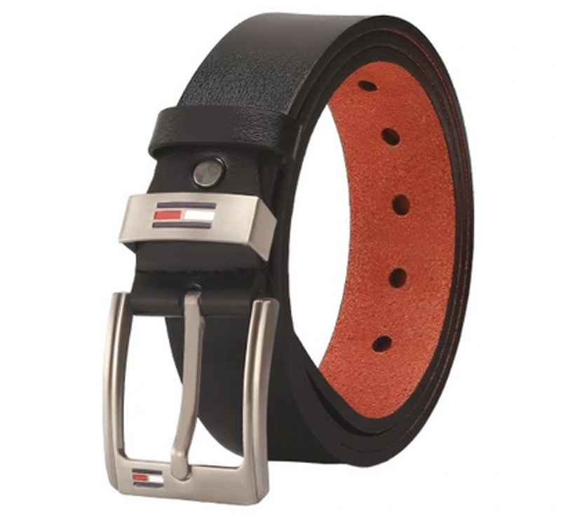 Cinturón masculino clásico de cuero negro