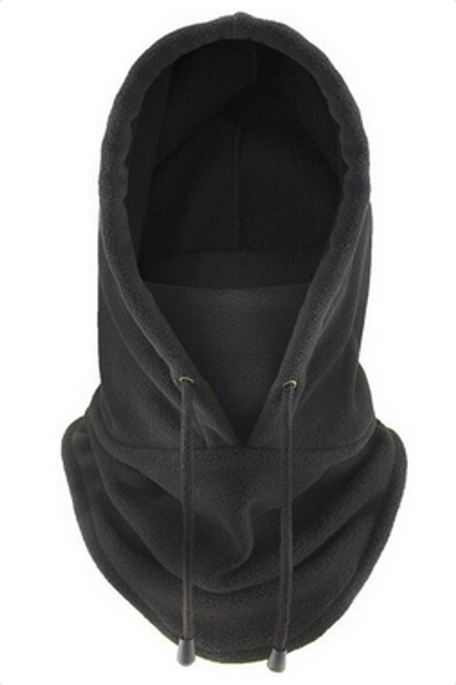 Capucha polar con garganta - negro